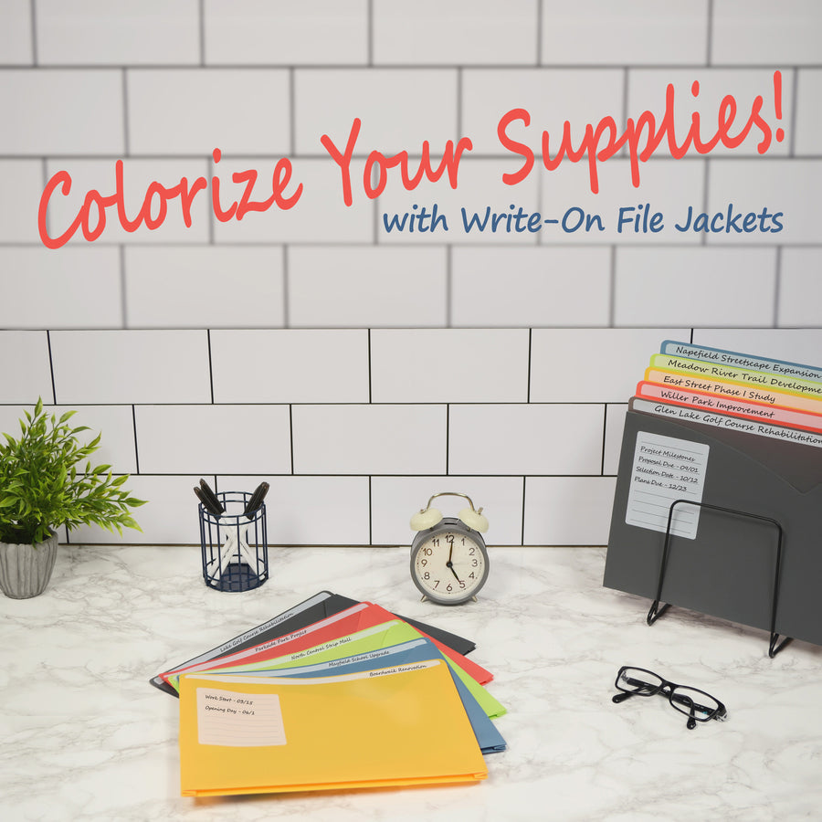 C-Line Full Tab Cut Letter File Jacket - 8 1/2’’ x 11’’ - 225 Sheets Capacity - 1’’ Expansion - Fastener - Expanding