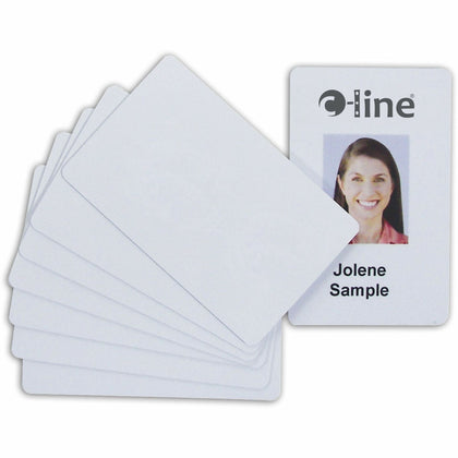 C-Line Graphics Quality PVC Cards - White 2.13’’ x 3.38’’ - 100 Pack - ID Badges & Supplies