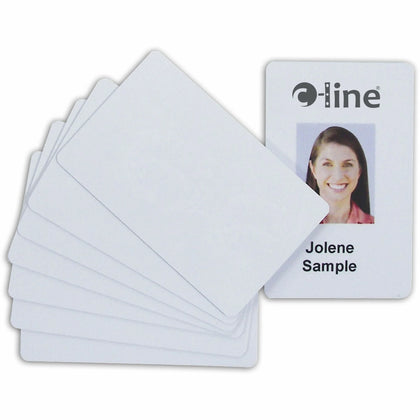 C-Line Graphics Quality PVC Cards - White 2.13’’ x 3.38’’ - 100 Pack - ID Badges & Supplies