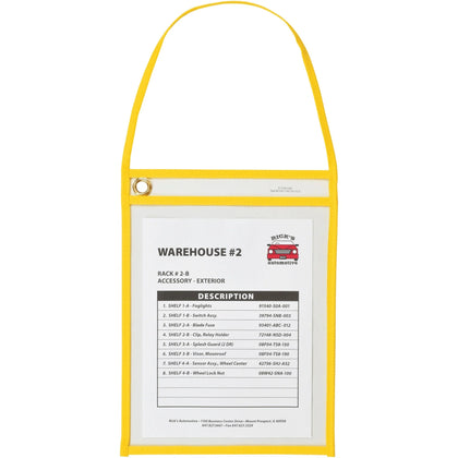 C-Line Hanging Strap Shop Ticket Holder - Vinyl Yellow - 15/Box - Plastic Holders & Pockets