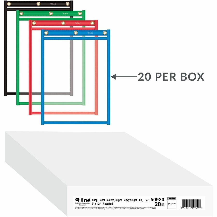 C-Line Heavy-Duty Super Heavyweight Plus Stitched Shop Ticket Holder - 9" x 12" - Alternate-Image1