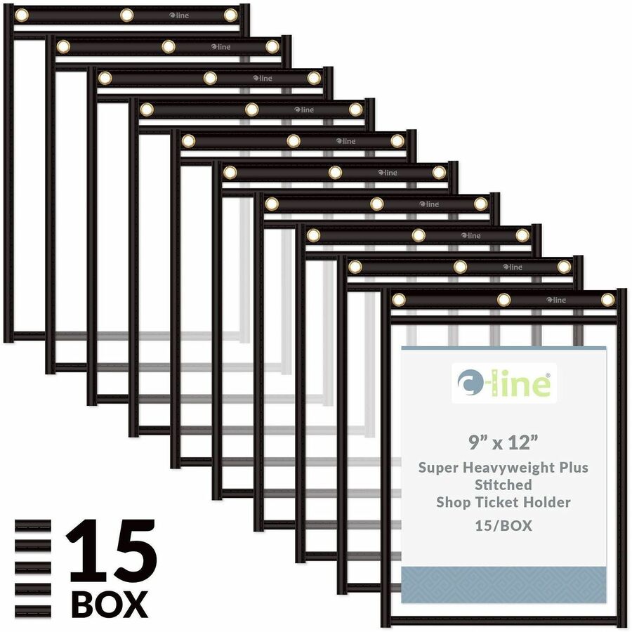 C-Line Heavy-Duty Super-Heavyweight Plus Stitched Shop Ticket Holders - 9" x 12" - Alternate-Image3