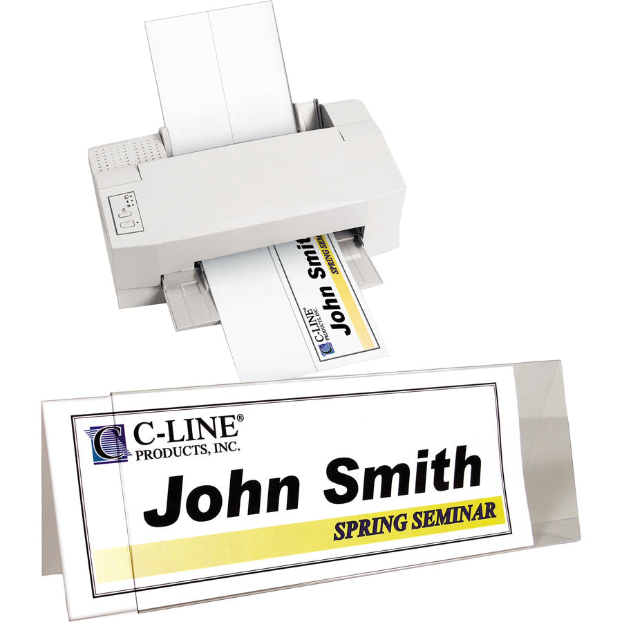 C-Line Inkjet/Laser Name Tents & Holders - Plastic - 25 / Box - Tent Placement Cards