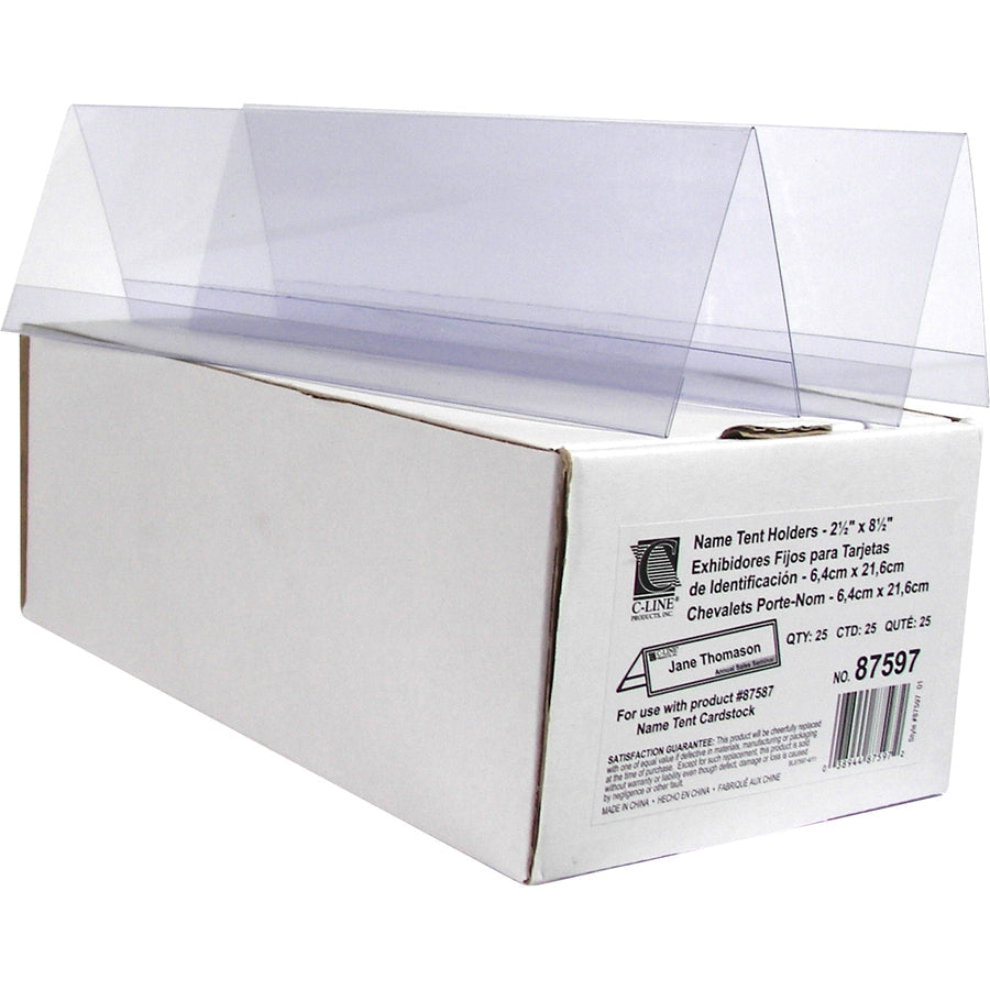 C-Line Laser Inkjet Printable Plastic Tent Holder - 25 / Box - & Placement Cards