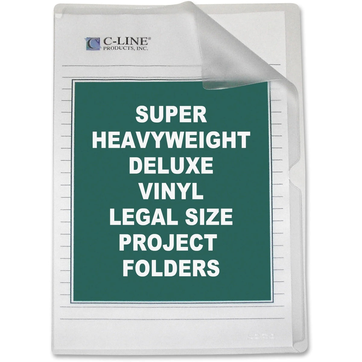 C-Line Legal Project File: Clear Vinyl Heavyweight Cover - 8 1/2’’ x 14’’ - 50/Box - Filing Jackets & Pockets