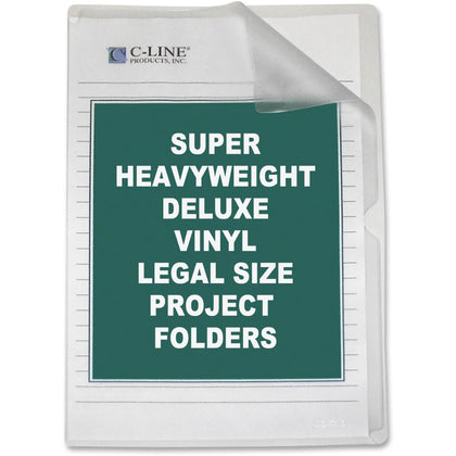 C-Line Legal Project File: Clear Vinyl Heavyweight Cover - 8 1/2’’ x 14’’ - 50/Box - Filing Jackets & Pockets