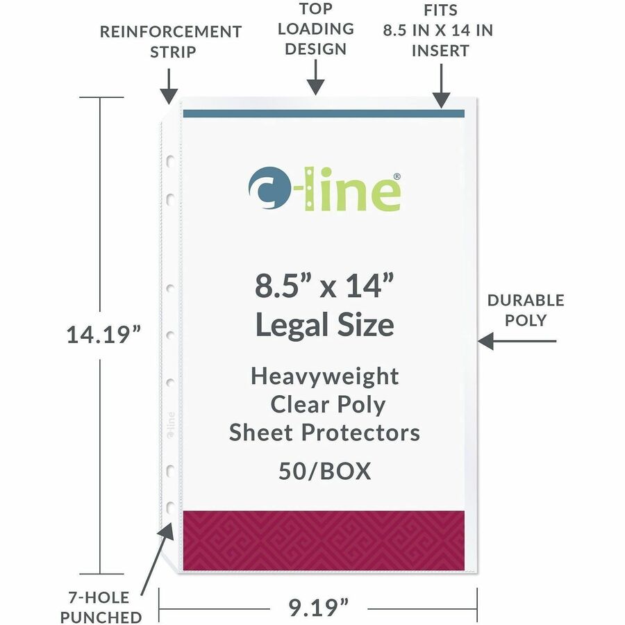C-Line Legal Size Top Loading Sheet Protectors - Alternate-Image4