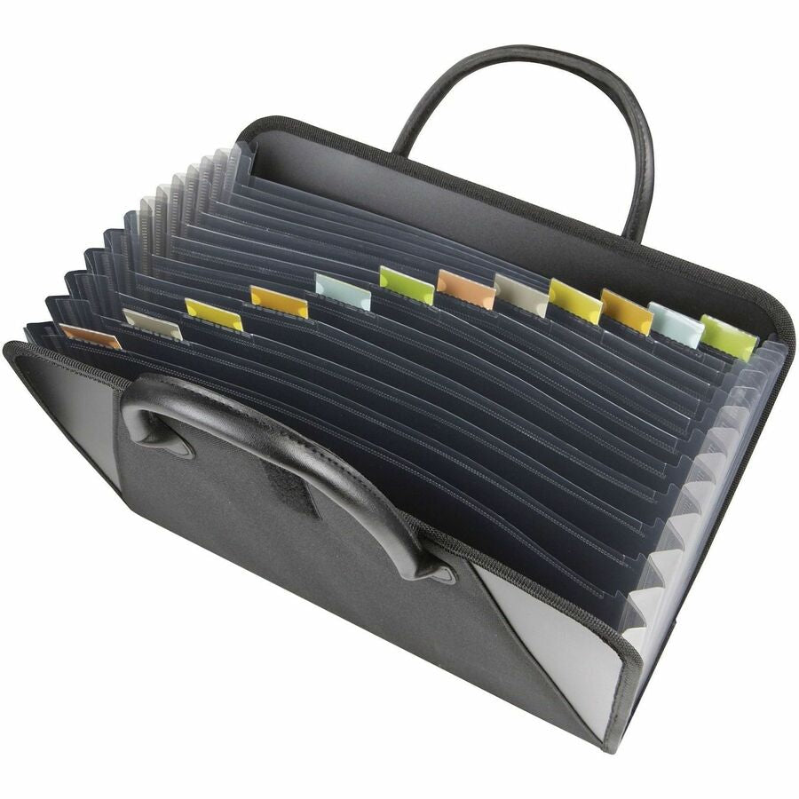C-Line Letter Expanding File - 8 1/2’’ x 11’’ - 300 Sheets Capacity - 13 Internal Pocket(s) - 12 Divider(s) - Black
