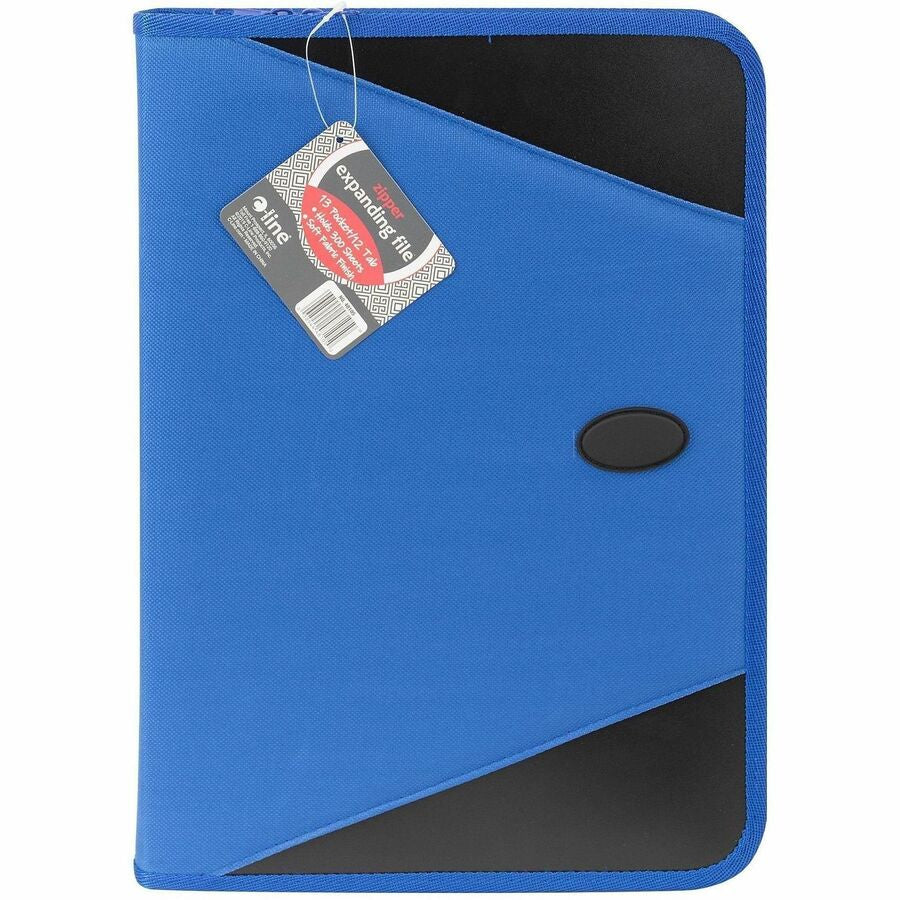 C-Line Letter Expanding File - 8 1/2’’ x 11’’ - 300 Sheets Capacity - 13 Pocket(s) - Blue - Zipper Closure - 1 Each