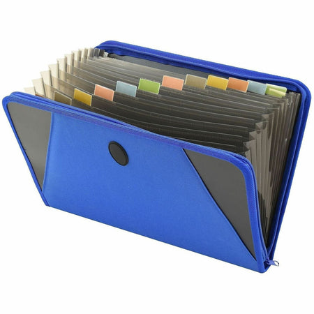 C-Line Letter Expanding File - 8 1/2’’ x 11’’ - 300 Sheets Capacity - 13 Pocket(s) - Blue - Zipper Closure - 1 Each