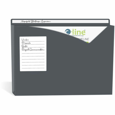 C-Line Letter File Jacket - 8 1/2’’ x 11’’ - 1’’ Expansion - Charcoal Gray Lime Green Raspberry Red Steel Blue Amber