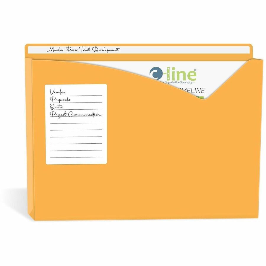 C-Line Letter File Jacket - 8 1/2’’ x 11’’ - 1’’ Expansion - Charcoal Gray Lime Green Raspberry Red Steel Blue Amber