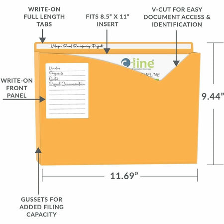 C-Line Letter File Jacket - 8 1/2’’ x 11’’ - 1’’ Expansion - Charcoal Gray Lime Green Raspberry Red Steel Blue Amber