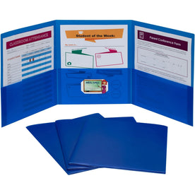 C-Line Letter Pocket Folder - Blue - 3 Internal Pockets - Pack of 24 - Folders
