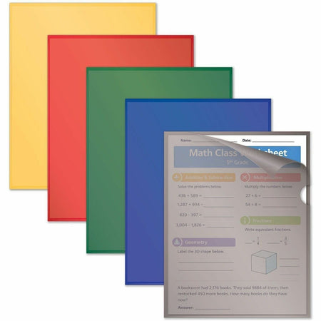 C-Line Letter Project File - 8 1/2’’ x 11’’ - Polypropylene - Assorted - Tear Resistant Static-free Non-glare Copy Safe