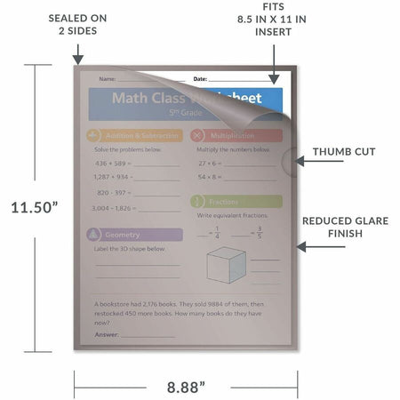 C-Line Letter Project File - 8 1/2’’ x 11’’ - Polypropylene - Assorted - Tear Resistant Static-free Non-glare Copy Safe