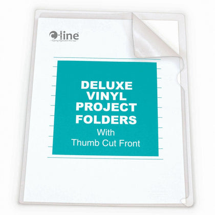 C-Line Letter Project File: Clear Vinyl Heavyweight Cover - 8 1/2’’ x 11’’ - 50/Box - Filing Jackets & Pockets
