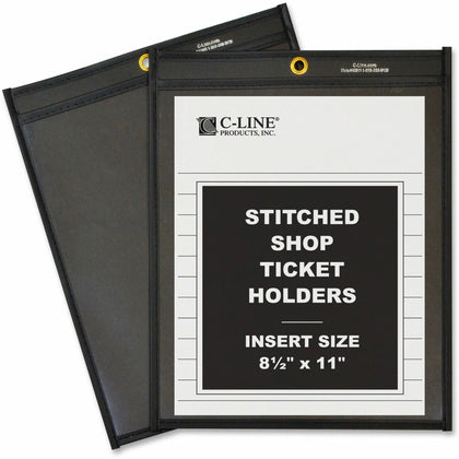 C-Line Letter Vinyl File Pocket: Clear Black - Heavy Duty - 25/Box - Sheet Protectors