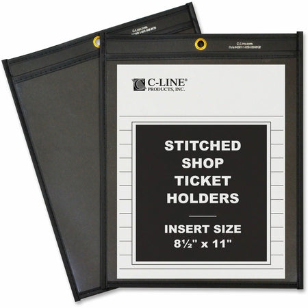 C-Line Letter Vinyl File Pocket: Clear Black - Heavy Duty - 25/Box - Sheet Protectors