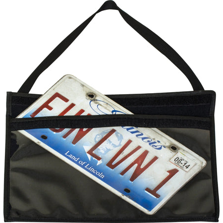 C-Line License Plate Holder: 13’’ x 8.50’’ Media Support - Vinyl Clear/Black - 1 Pack - Plastic Holders & Pockets