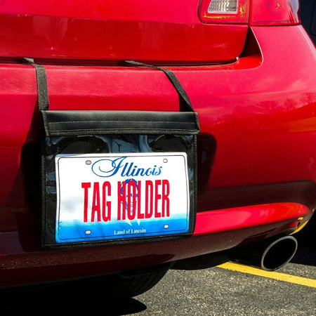 C-Line License Plate Holder: 13’’ x 8.50’’ Media Support - Vinyl Clear/Black - 1 Pack - Plastic Holders & Pockets