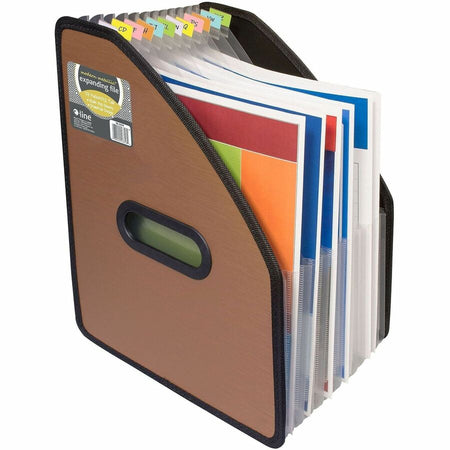 C-Line Modern Metallic Letter Expanding File - 8 1/2’’ x 11’’ - 13 Pocket(s) - Bronze - 1 Each - Files