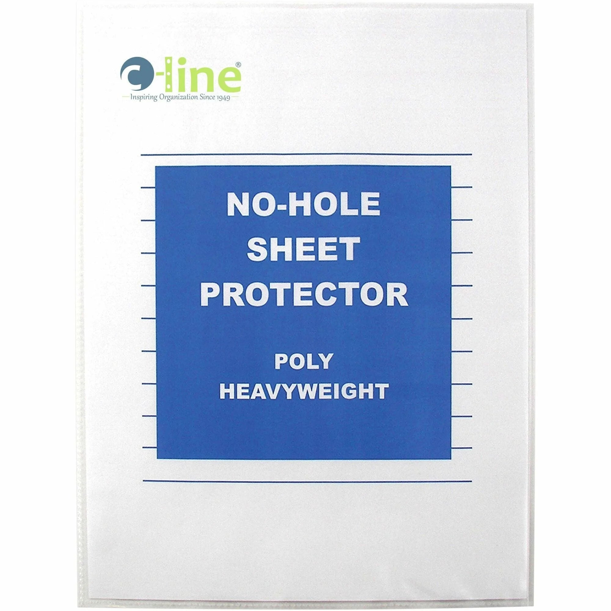 C-Line No-Hole Poly Sheet Protectors - Clear Polypropylene - 25/Box