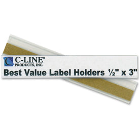 C-Line Best Value Peel/Stick Shelf Label Holders - 0.5’’ Height x 3’’ Width - 50 / Pack - Dispensers &