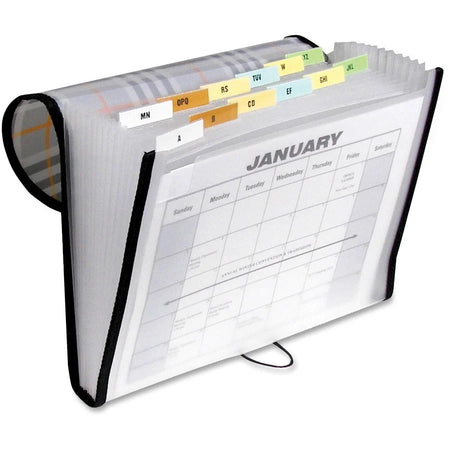 C-Line Plaid Letter Expanding File: Durable 13-Pocket Poly File with Elastic Closure - Files