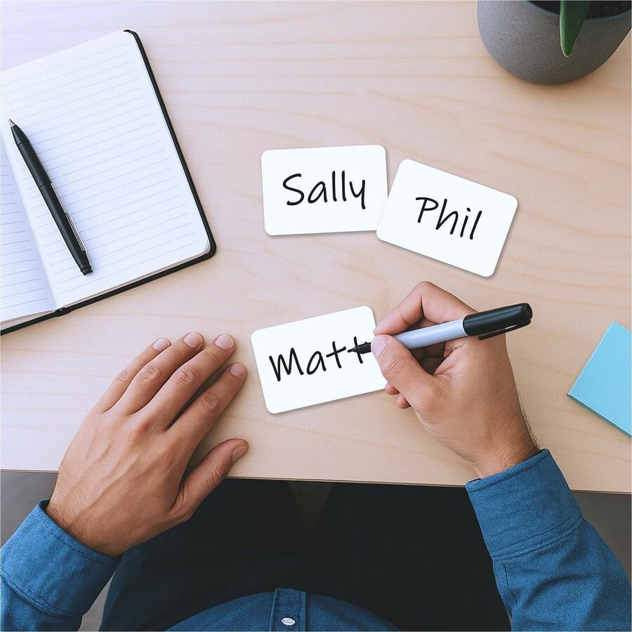 C-Line Plain White Self-adhesive Name Badges - Alternate-Image2