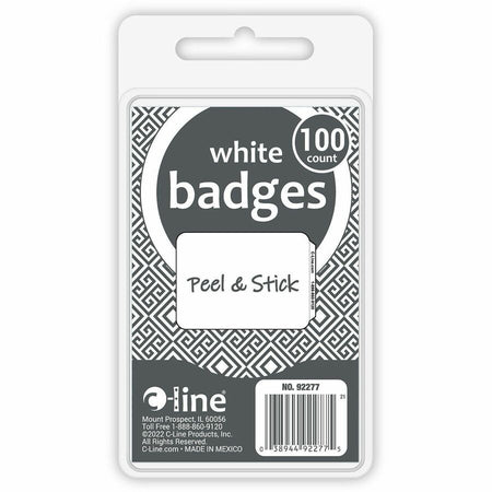 C-Line Plain White Self-adhesive Name Badges - Alternate-Image1