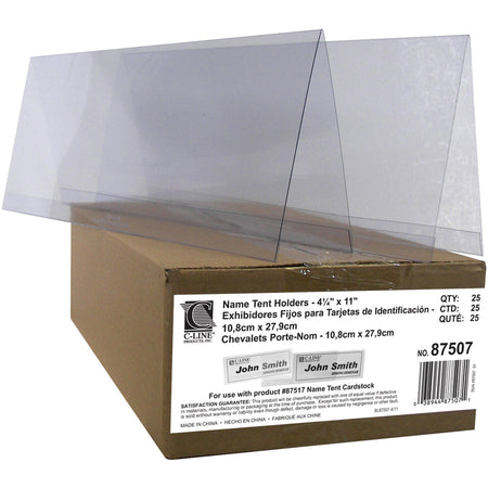 C-Line Inkjet/Laser Name Tents & Holders - Plastic - 25 / Box - Tent Placement Cards