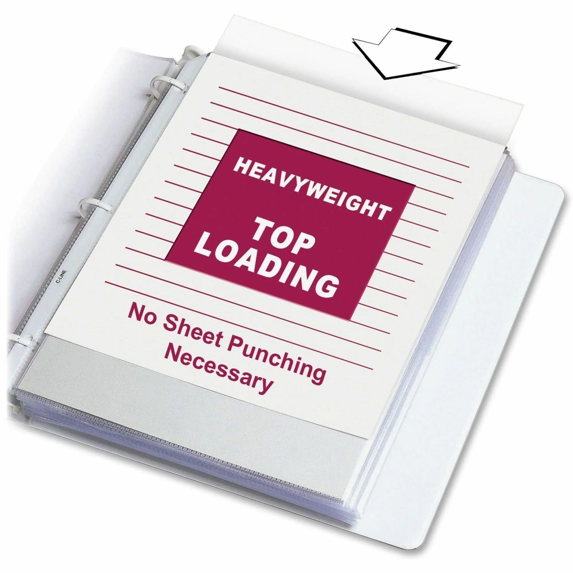 C-Line Poly Sheet Protectors: Letter Size Ring Binder Clear - 200/Box - Protectors