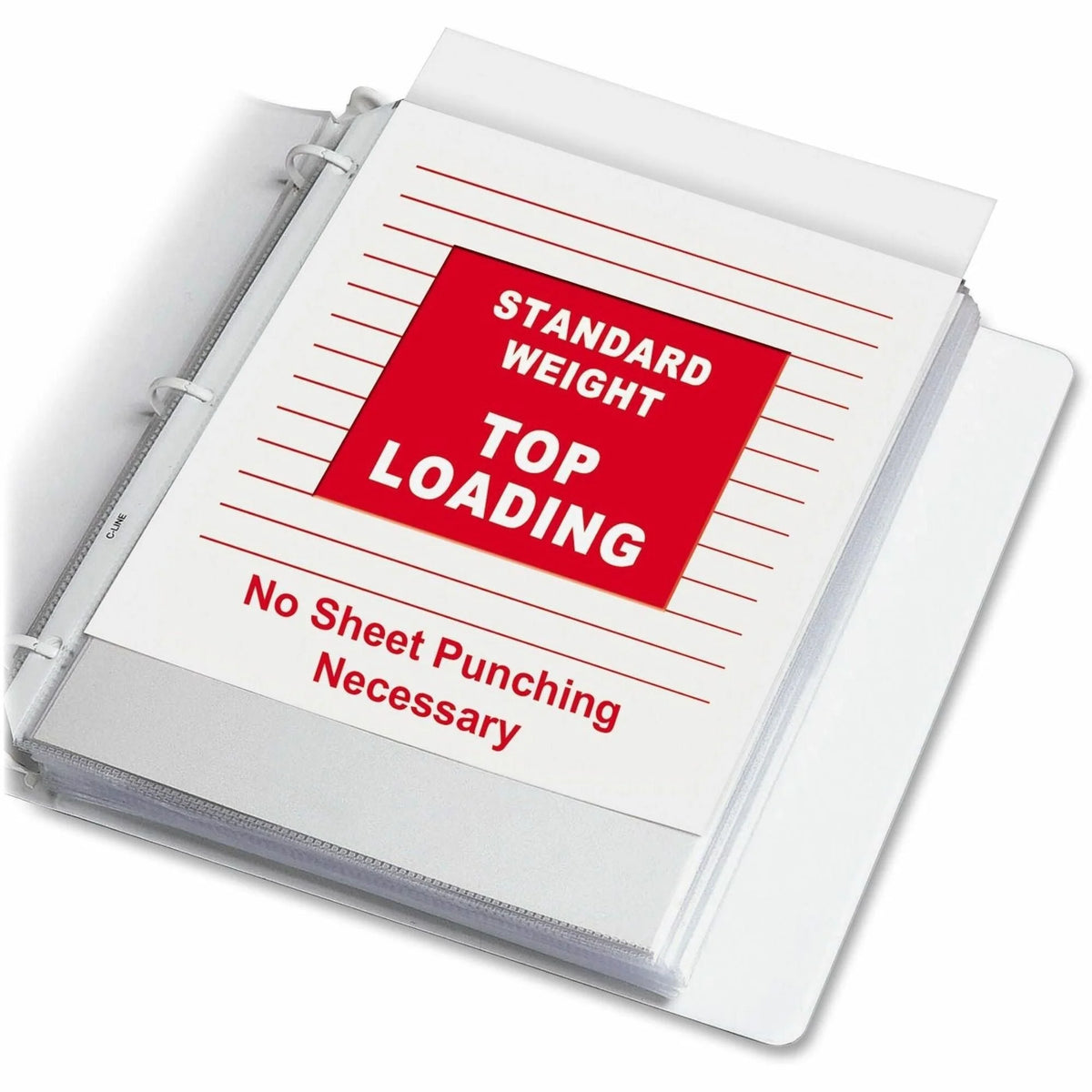 C-Line Poly Top-loading Sheet Protectors: Letter Size 3-Hole Non-glare - 100/Box - Protectors