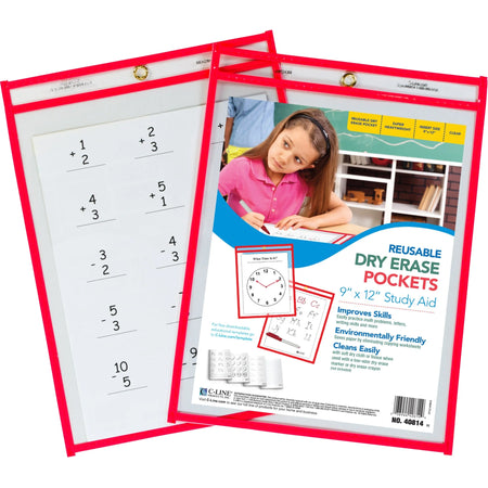 C-Line Red Letter Storage Folder - 8 1/2’’ x 11’’ - Pack of 30 - Learning Boards & Supplies