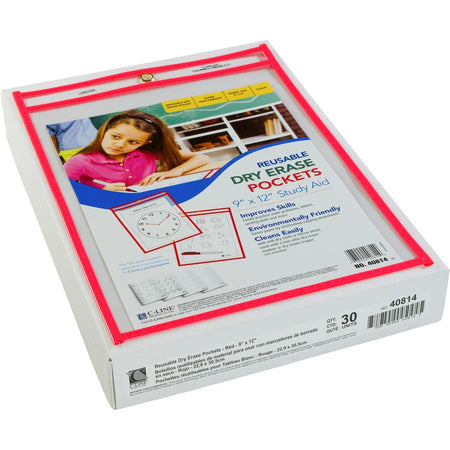 C-Line Red Letter Storage Folder - 8 1/2’’ x 11’’ - Pack of 30 - Learning Boards & Supplies