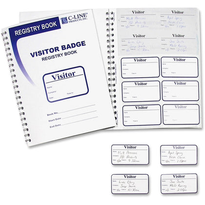 C-Line Registry Log Visitor Badges - Keep Track of Visitors - ID & Supplies