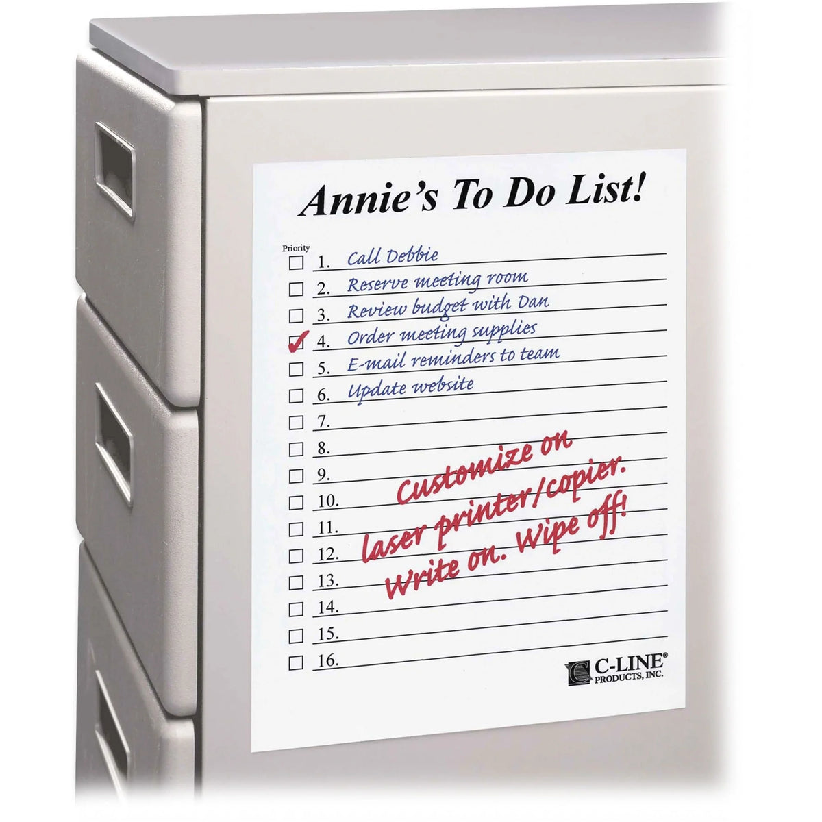 C-Line Self-Stick Dry-Erase Sheets: White Repositionable - 25/Box - Board & Easel Accessories