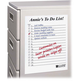 C-Line Self-Stick Dry-Erase Sheets: White Repositionable - 25/Box - Board & Easel Accessories