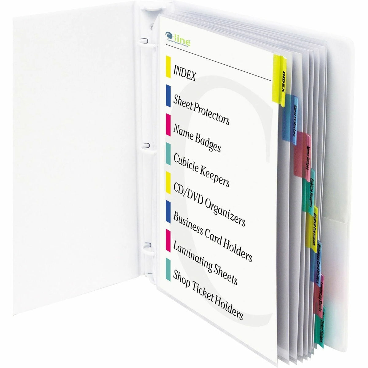 C-Line Sheet Protectors: Letter Size Assorted Colors Polypropylene - 8/Set - Protectors