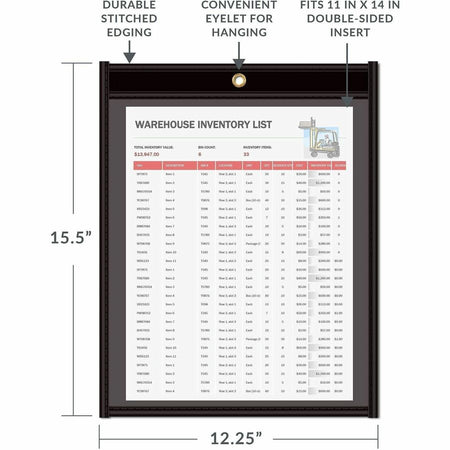 C-Line Shop Ticket Holders - Stitched - One Side Clear - 11" x 14" - Alternate-Image4