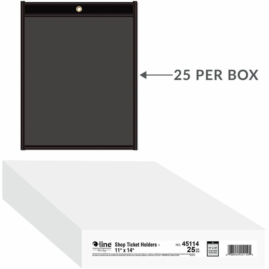 C-Line Shop Ticket Holders - Stitched - One Side Clear - 11" x 14" - Alternate-Image1