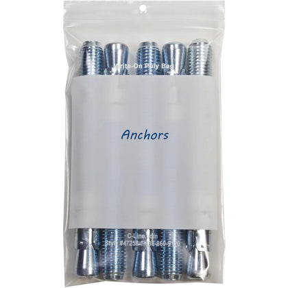 C-Line Small Parts Bags: 8x5 Clear Poly - Multipurpose - 1000/ Carton - Storage Pouches