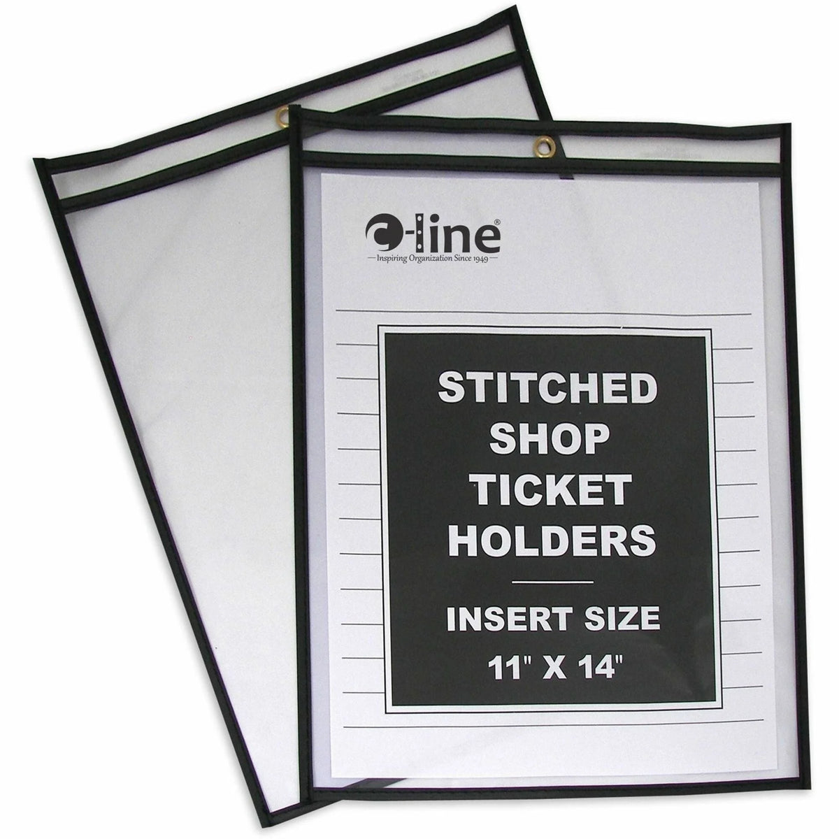 C-Line Stitched Vinyl Shop Ticket Holders - 11x14 Media Support - Sturdy - 25/Box - Sheet Protectors