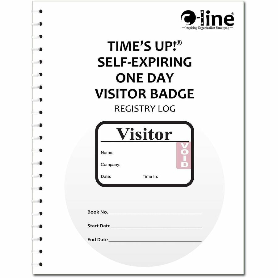 C-Line Time's Up! Visitor Badges Registry Log Book - Alternate-Image7