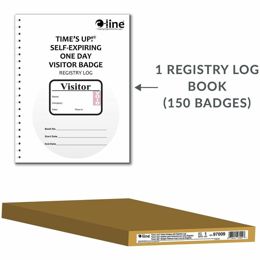 C-Line Time's Up! Visitor Badges Registry Log Book - Alternate-Image1