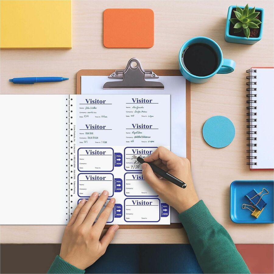 C-Line Time's Up! Visitor Badges Registry Log Book - Alternate-Image2