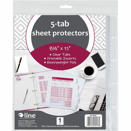 C-Line Top-Loading Sheet Protectors: Clear Polypropylene Letter Size 5/Set - Protectors