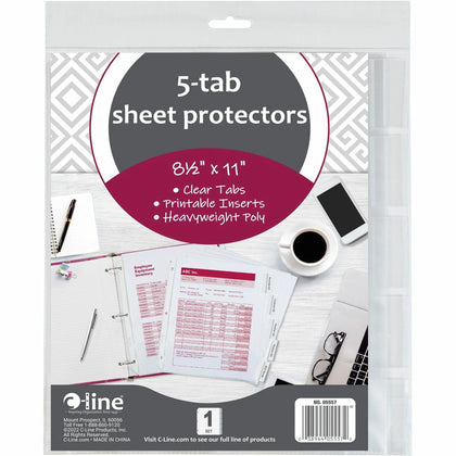 C-Line Top-Loading Sheet Protectors: Clear Polypropylene Letter Size 5/Set - Protectors