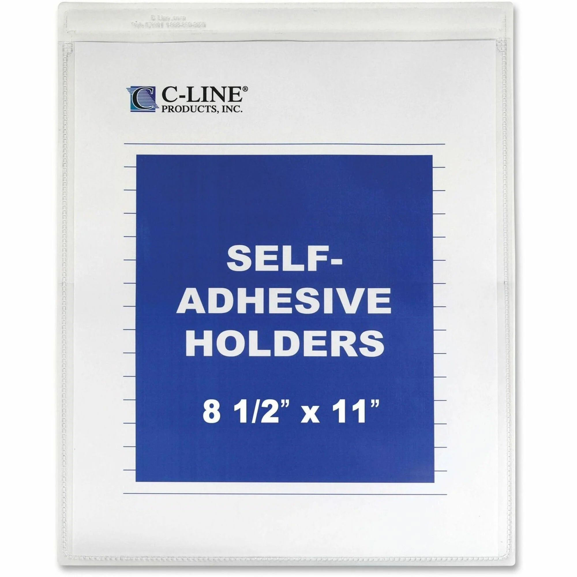 C-Line Vinyl File Pocket: Clear Self-Adhesive 9’’ x 12’’ - 50/Box - Sheet Protectors